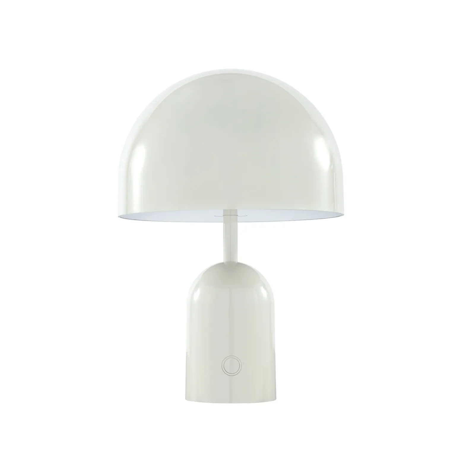 Lámpara de mesa recargable BELL PORTABLE de Tom Dixon, gris claro, 28 cm, IP44
