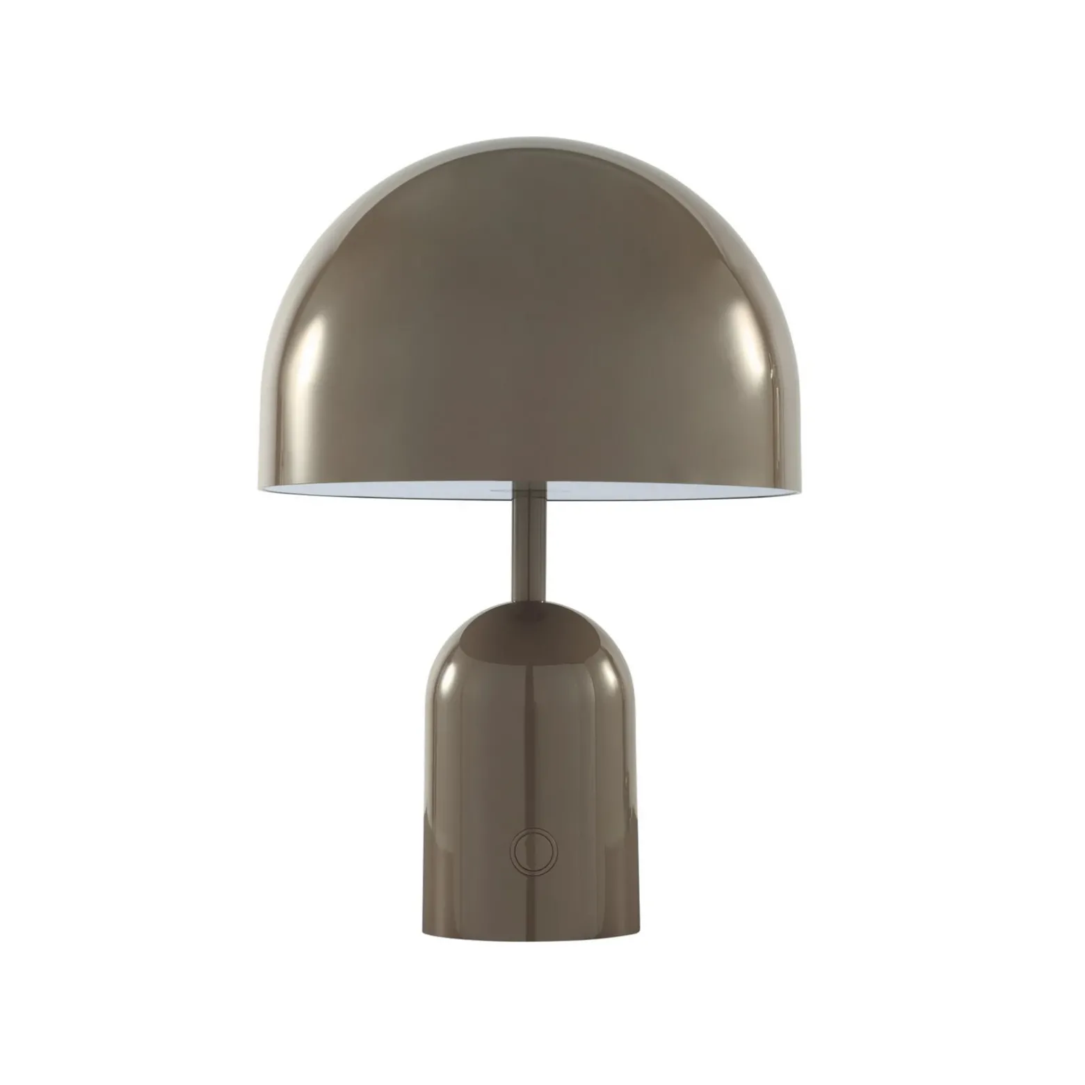 Lámpara de mesa recargable BELL PORTABLE de Tom Dixon, color topo, 28 cm, IP44