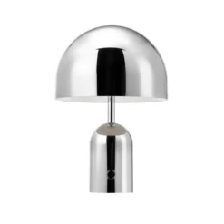 Lámpara de mesa recargable BELL PORTABLE de Tom Dixon, plateada, 28 cm, IP44