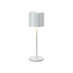 Lámpara de mesa recargable Filo para exteriores, blanca