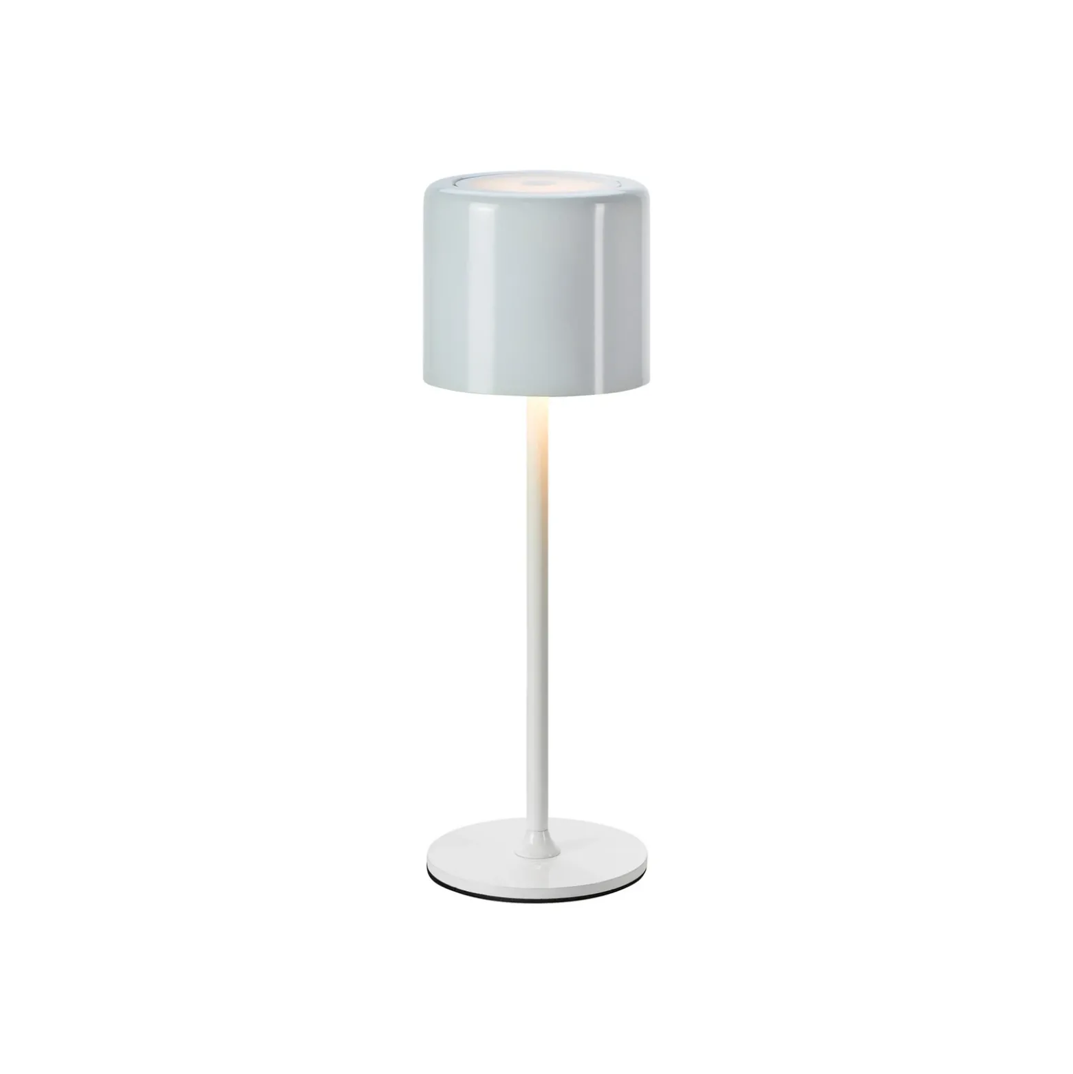 Lámpara de mesa recargable Filo para exteriores, blanca