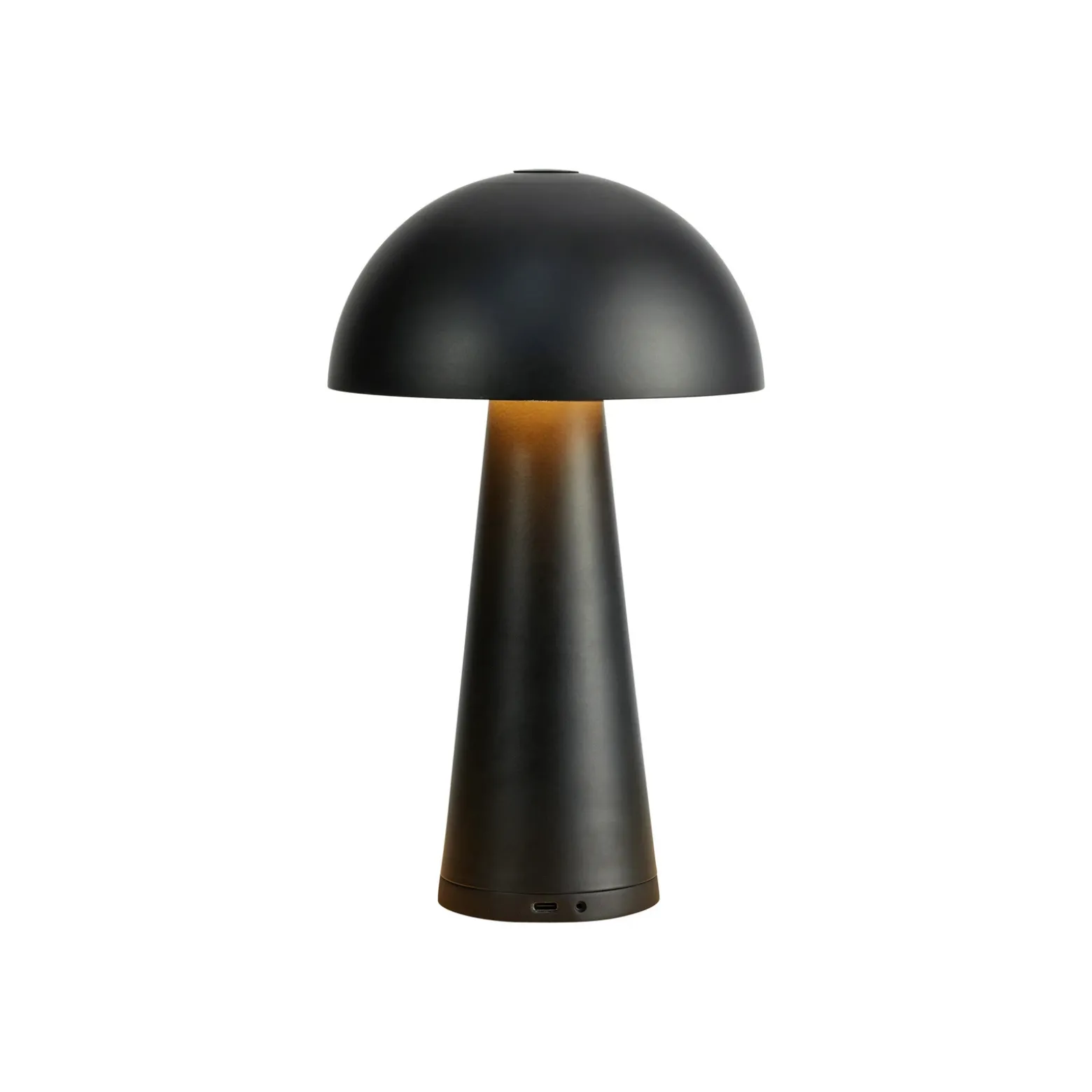 Lámpara de mesa recargable Fungi para exterior, negra