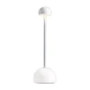 Lámpara de mesa recargable LED MARSET Sips, blanco/plata, 31 cm, acero