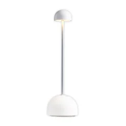 Lámpara de mesa recargable LED MARSET Sips, blanco/plata, 31 cm, acero