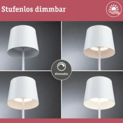 Lámpara de mesa recargable LED Gilo de Paulmann, blanca, plástico, IP44