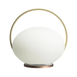 Lámpara de mesa recargable LED UMAGE Orbit, blanco/latón, IP44, CCT