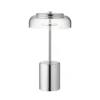 Lámpara de mesa recargable LED Nuura Blossi, altura 26 cm, cromado/transparente
