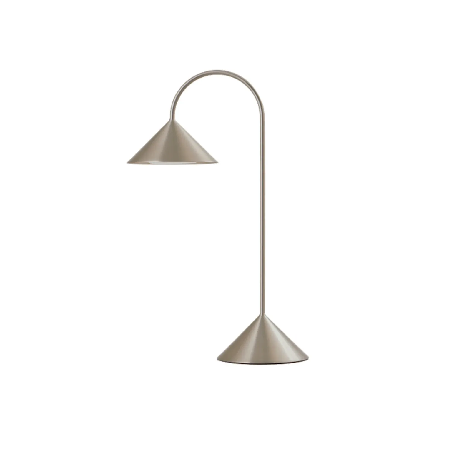 Lámpara de mesa recargable LED FRANDSEN Grasp, acero inoxidable, altura 47 cm