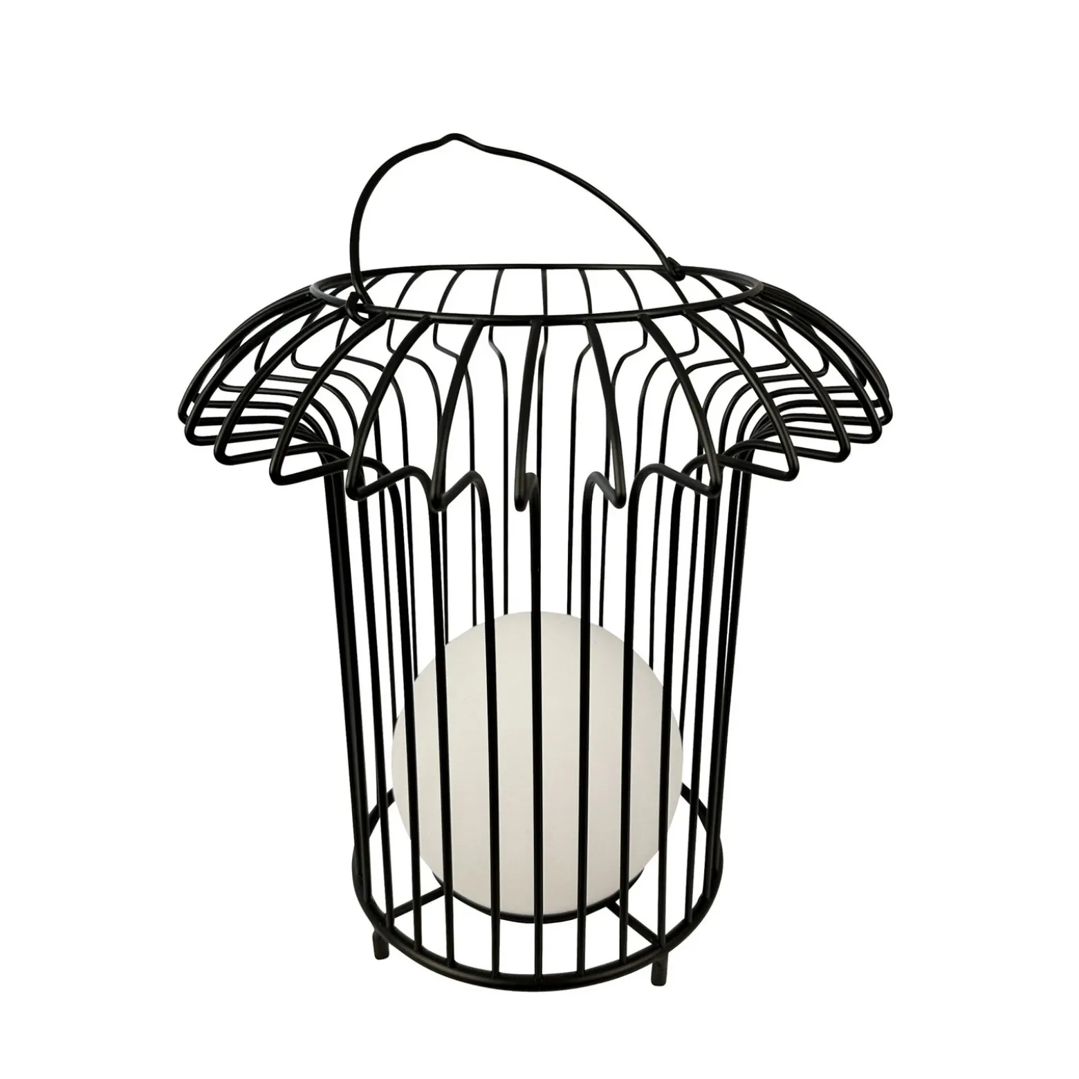 Lámpara de mesa recargable LED Basket de Dyberg Larsen, negra, metal
