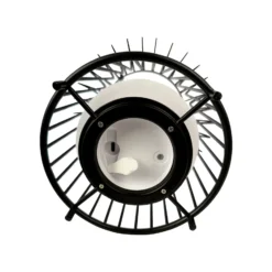 Lámpara de mesa recargable LED Basket de Dyberg Larsen, negra, metal