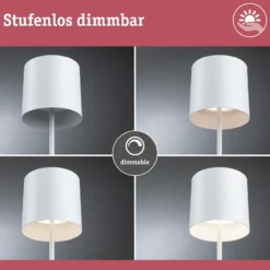 Lámpara de mesa recargable LED Tuni de Paulmann, blanca, plástico, IP44