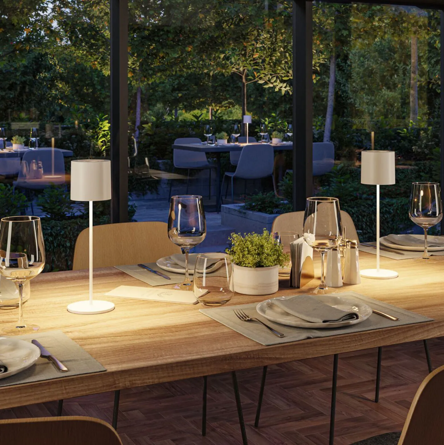 Lámpara de mesa recargable LED Tuni de Paulmann, blanca, plástico, IP44