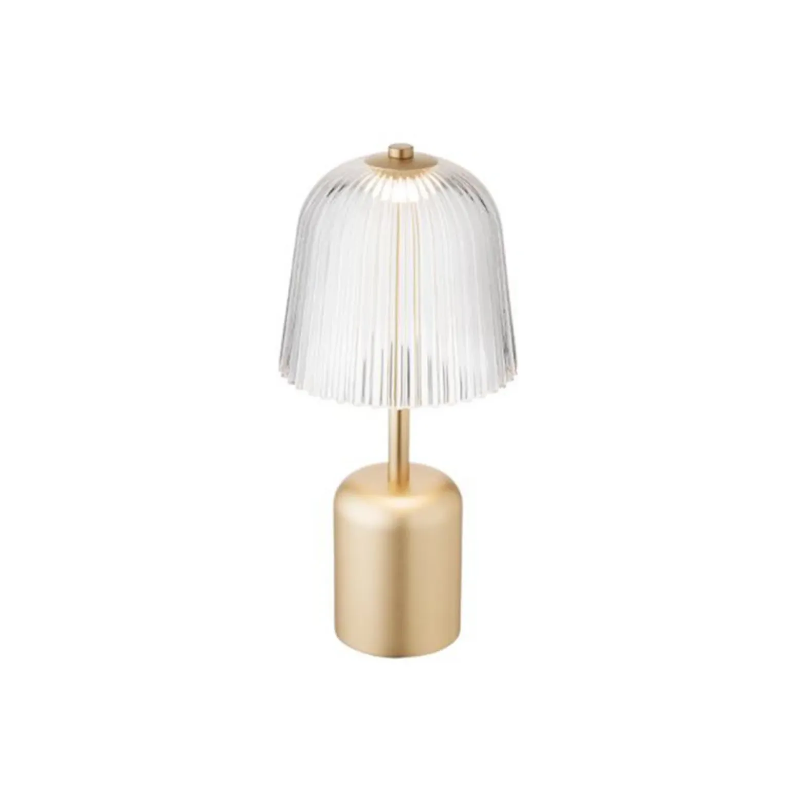 lámpara de mesa recargable LED Nuura Asteea, color latón, altura 27 cm