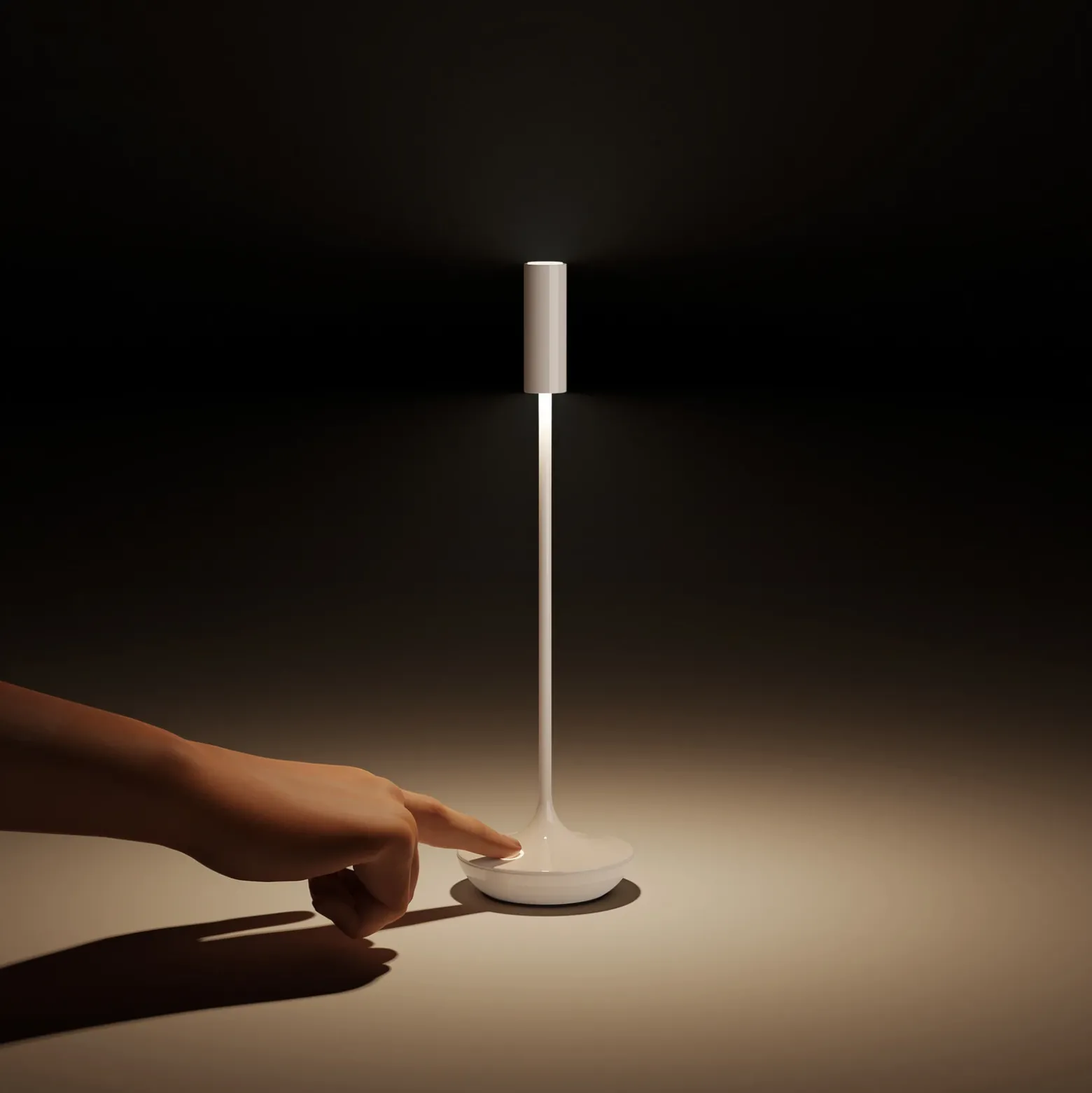 Lámpara de mesa recargable Nucandle LED, negra, IP54, atenuable