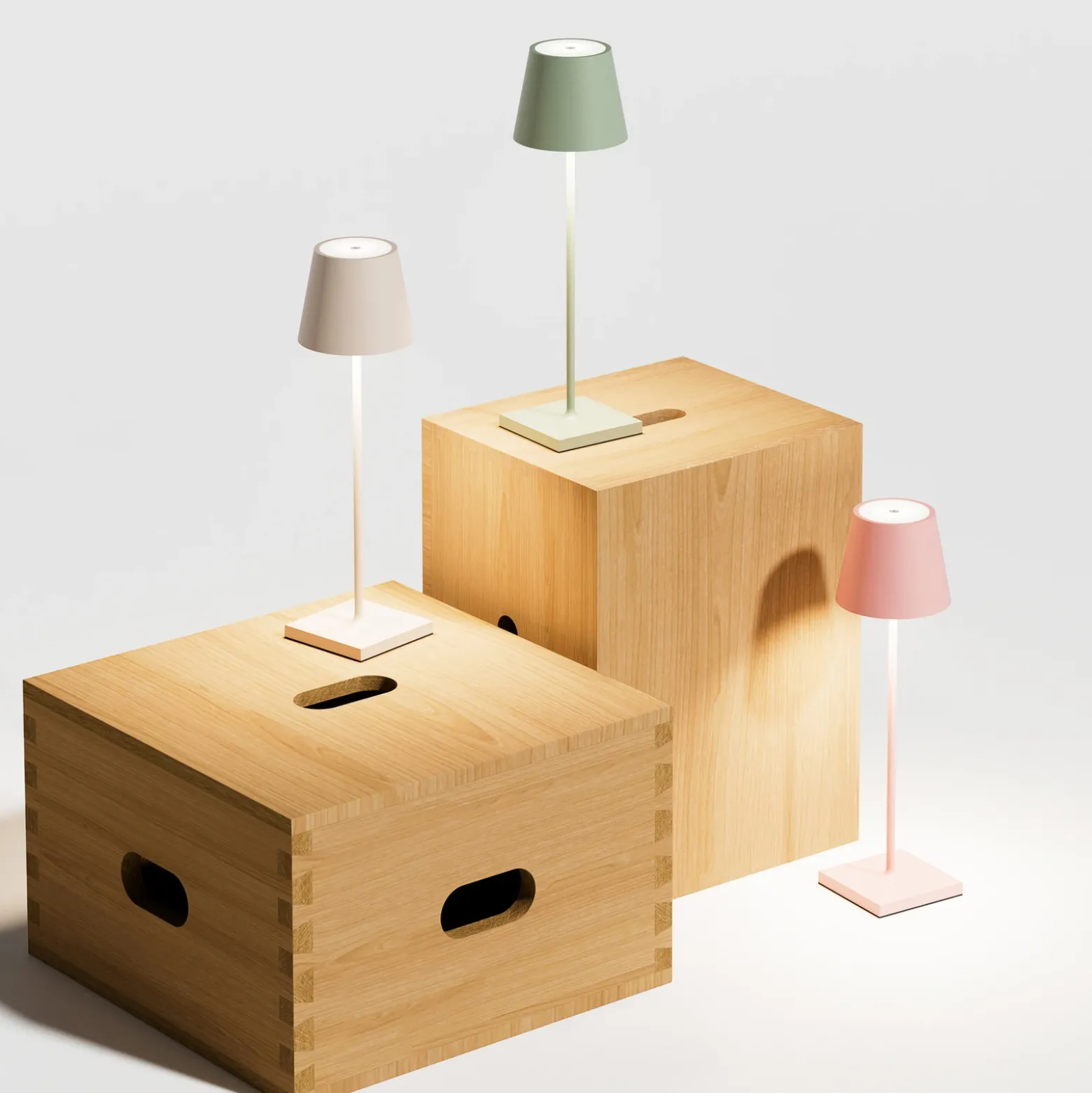 Lámpara de mesa recargable Nuindie LED, USB-C, beige, IP54, atenuable