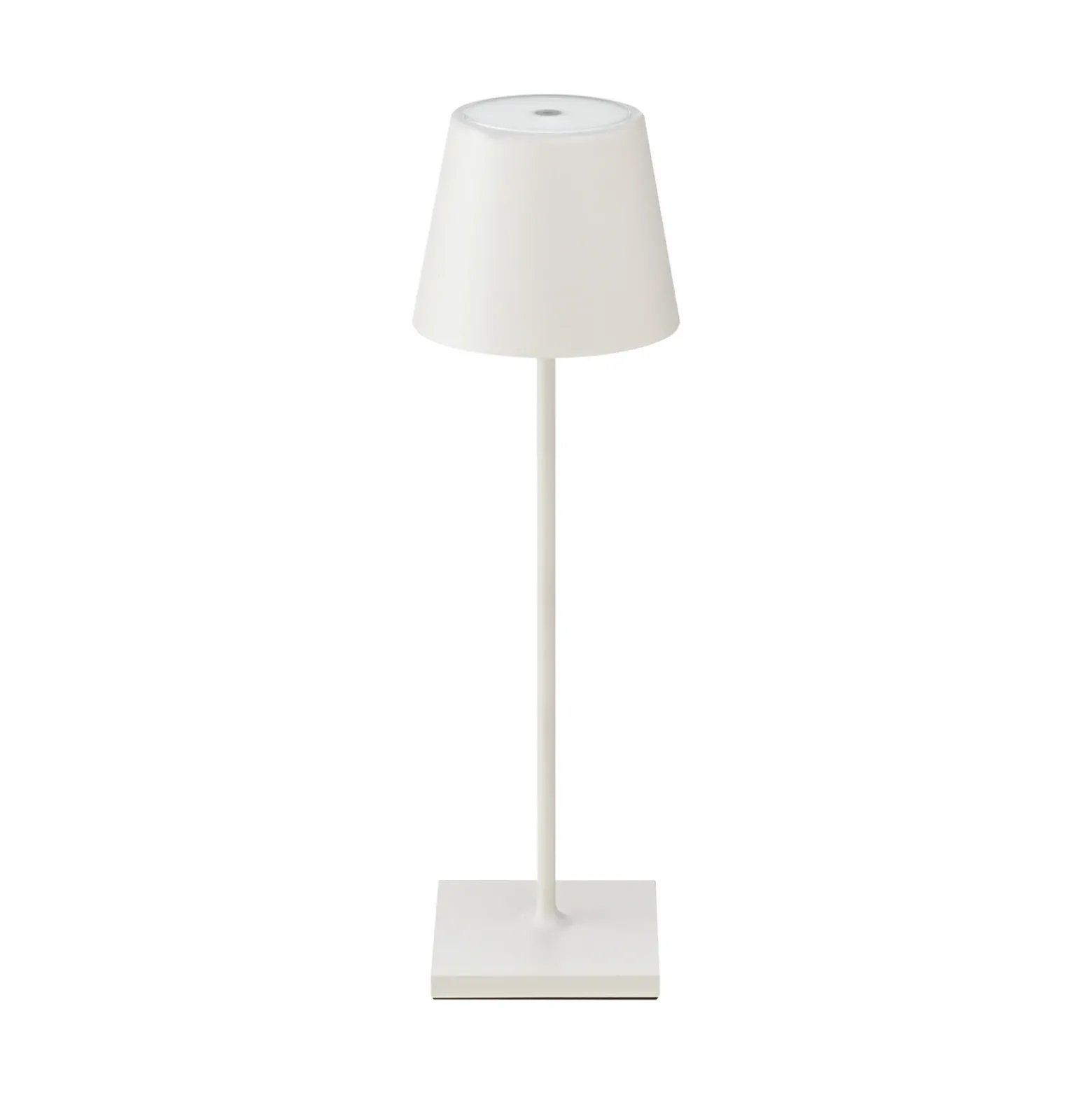 Lámpara de mesa recargable Nuindie LED, USB-C, blanca, IP54, atenuable