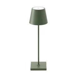 Lámpara de mesa recargable Nuindie LED, USB-C, verde abeto, IP54, atenuable