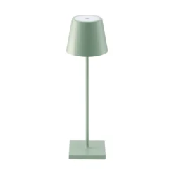 Lámpara de mesa recargable Nuindie LED, USB-C, verde salvia, IP54,