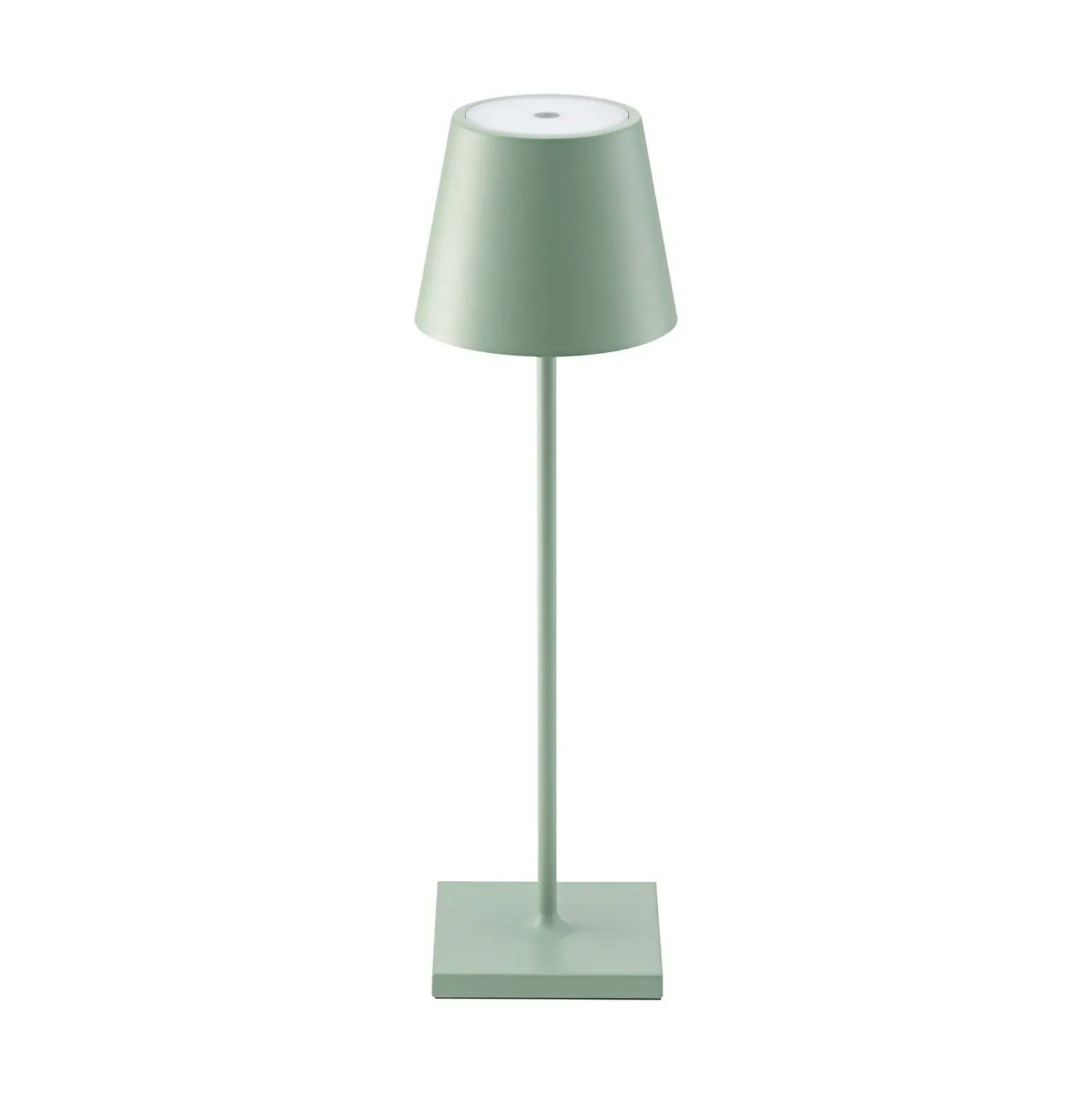 Lámpara de mesa recargable Nuindie LED, USB-C, verde salvia, IP54,