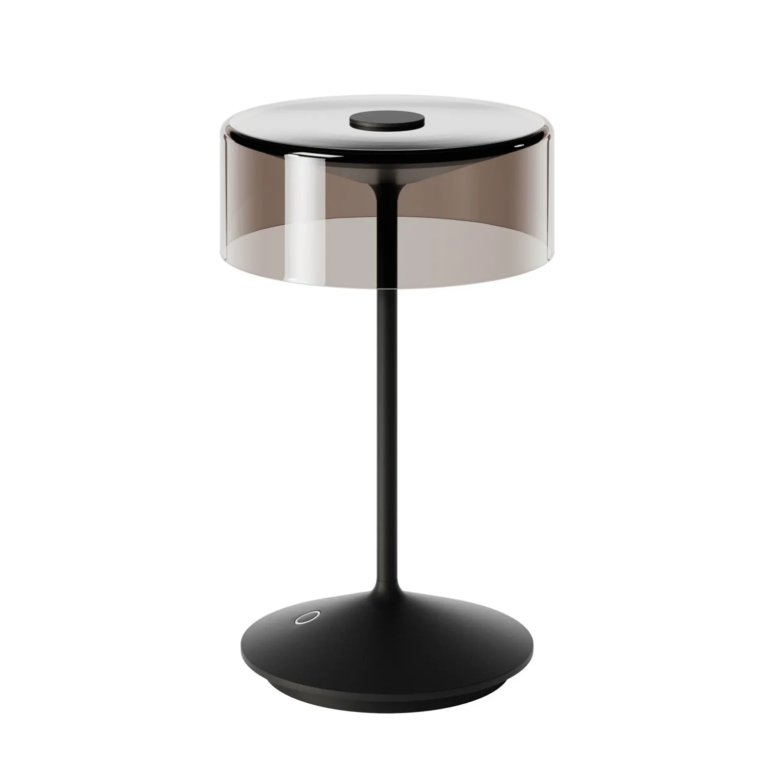 Lámpara de mesa recargable Numotion LED, negra, cristal, IP54, atenuable