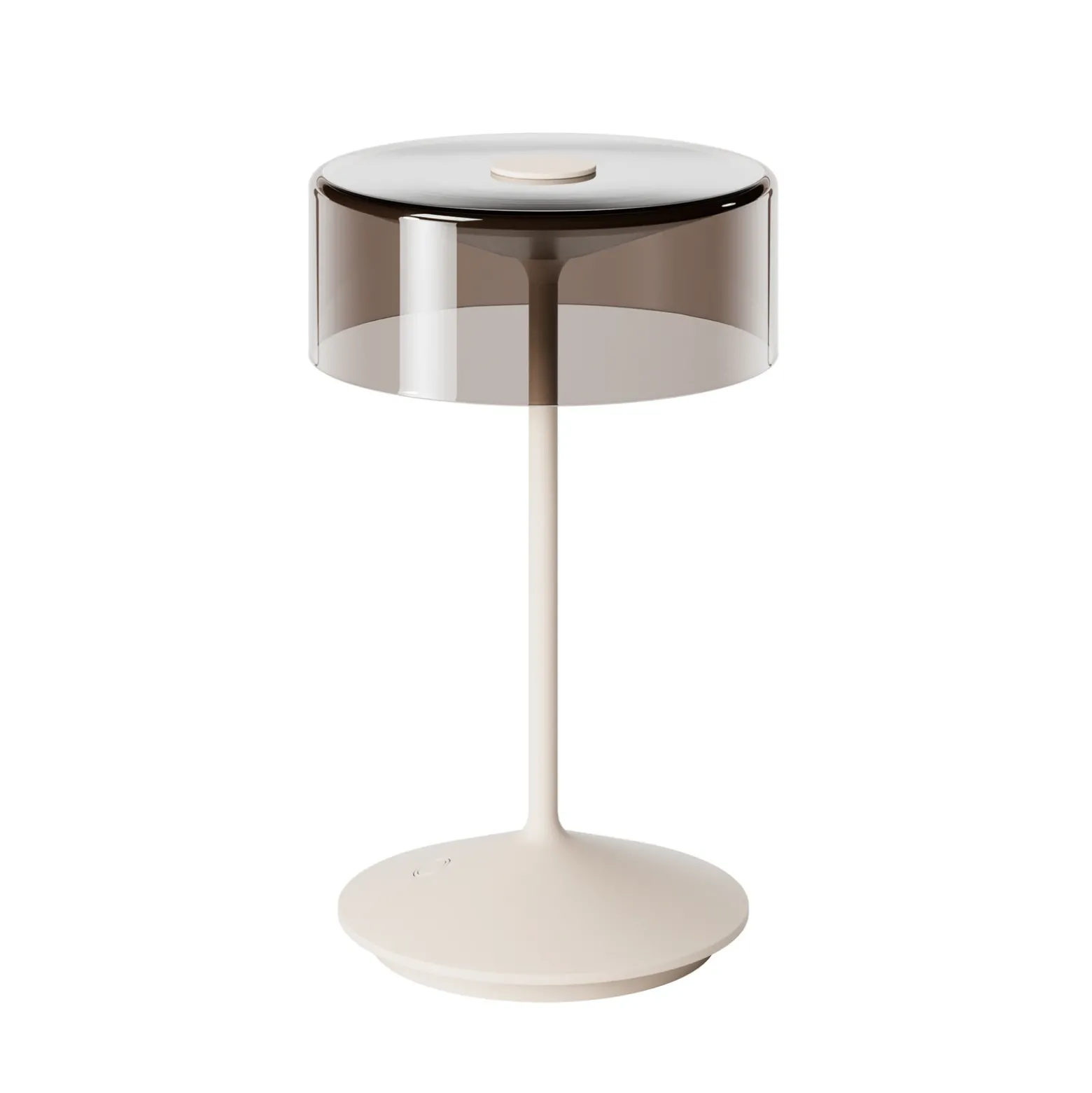 Lámpara de mesa recargable Numotion LED, beige, cristal, IP54, atenuable