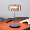 Lámpara de mesa recargable Numotion LED, azul, cristal, IP54, atenuable
