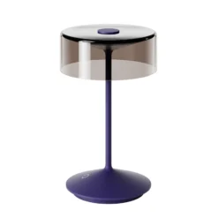 Lámpara de mesa recargable Numotion LED, azul, cristal, IP54, atenuable