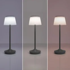 Lámpara de mesa solar LED Emmi CCT recargable gris