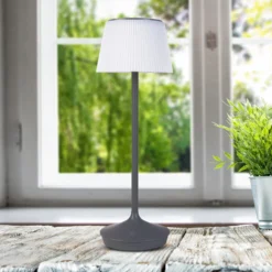 Lámpara de mesa solar LED Emmi CCT recargable gris