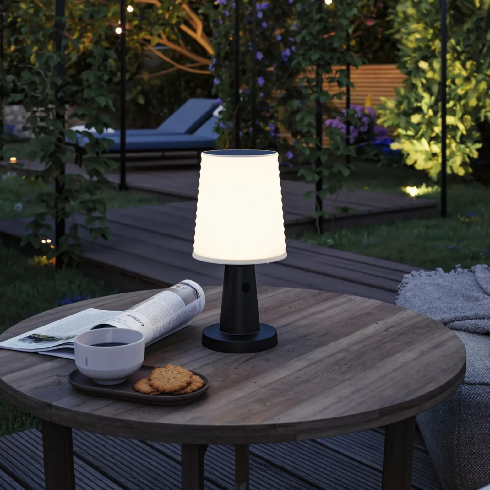 Lámpara de mesa solar LED Ilanga de Paulmann, antracita, 30 cm, IP44