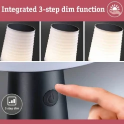 Lámpara de mesa solar LED Ilanga de Paulmann, antracita, 30 cm, IP44