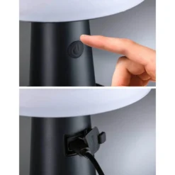 Lámpara de mesa solar LED Ilanga de Paulmann, antracita, 30 cm, IP44