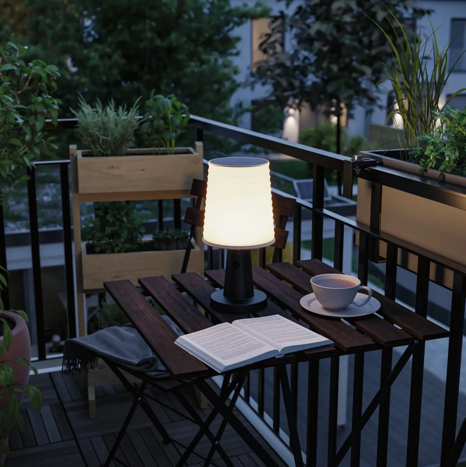 Lámpara de mesa solar LED Ilanga de Paulmann, antracita, 30 cm, IP44