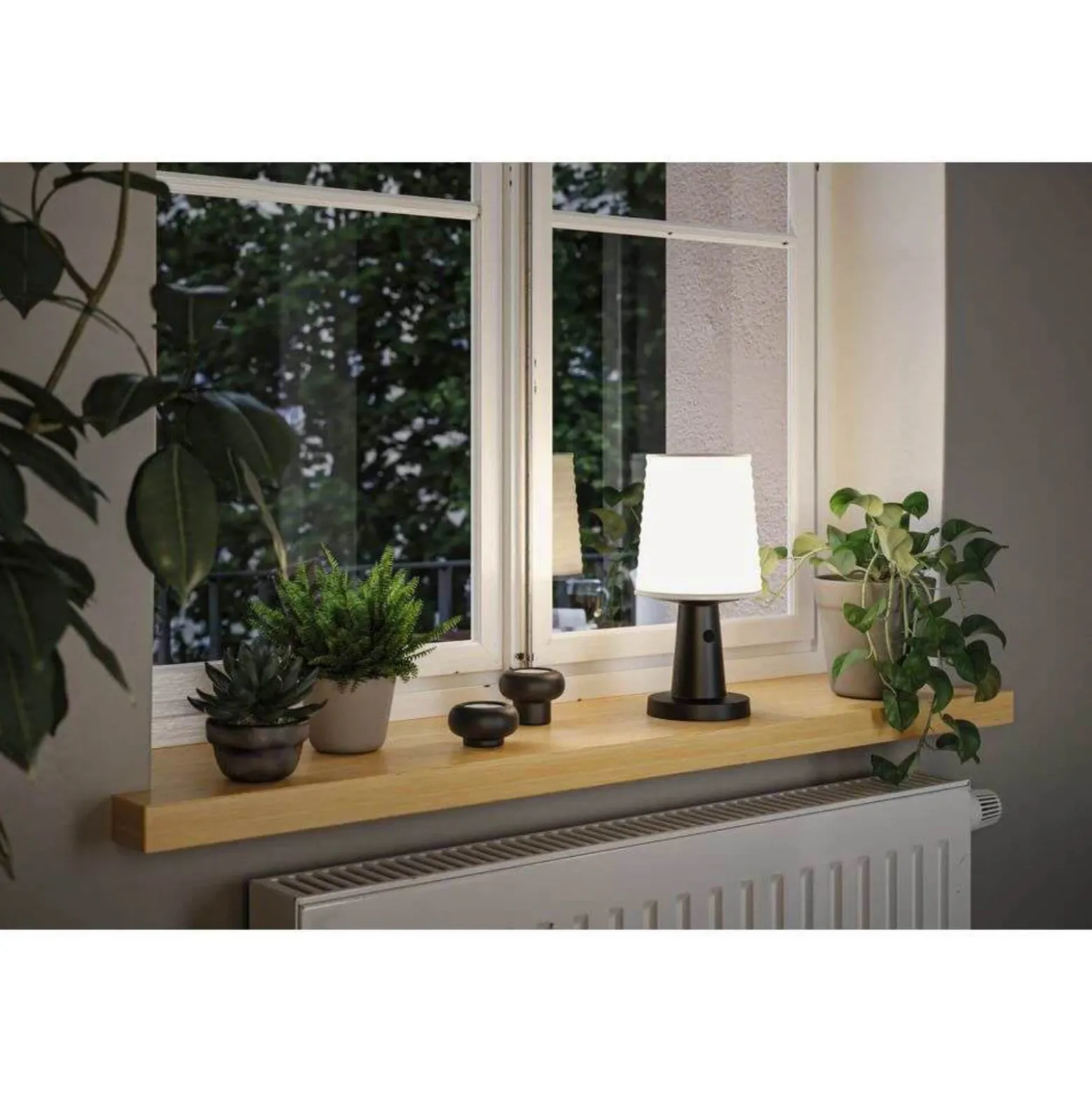Lámpara de mesa solar LED Ilanga de Paulmann, antracita, 30 cm, IP44