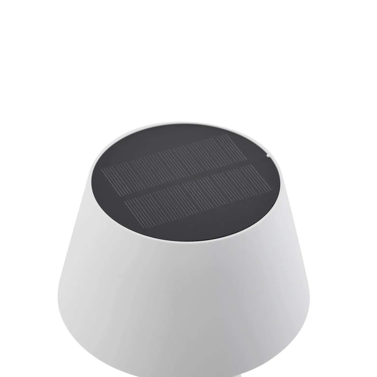 Lámpara de mesa solar LED Lirinor de Lindby, blanca, de plástico, Ø 13 cm