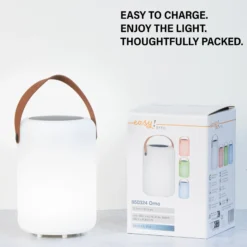 Lámpara de mesa solar LED Orno blanco cálido y RGB