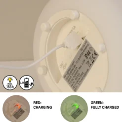 Lámpara de mesa solar LED Orno blanco cálido y RGB