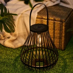Lámpara de mesa solar LED Pauleen SUNSHINE SPARK, negra, 34 cm, IP44