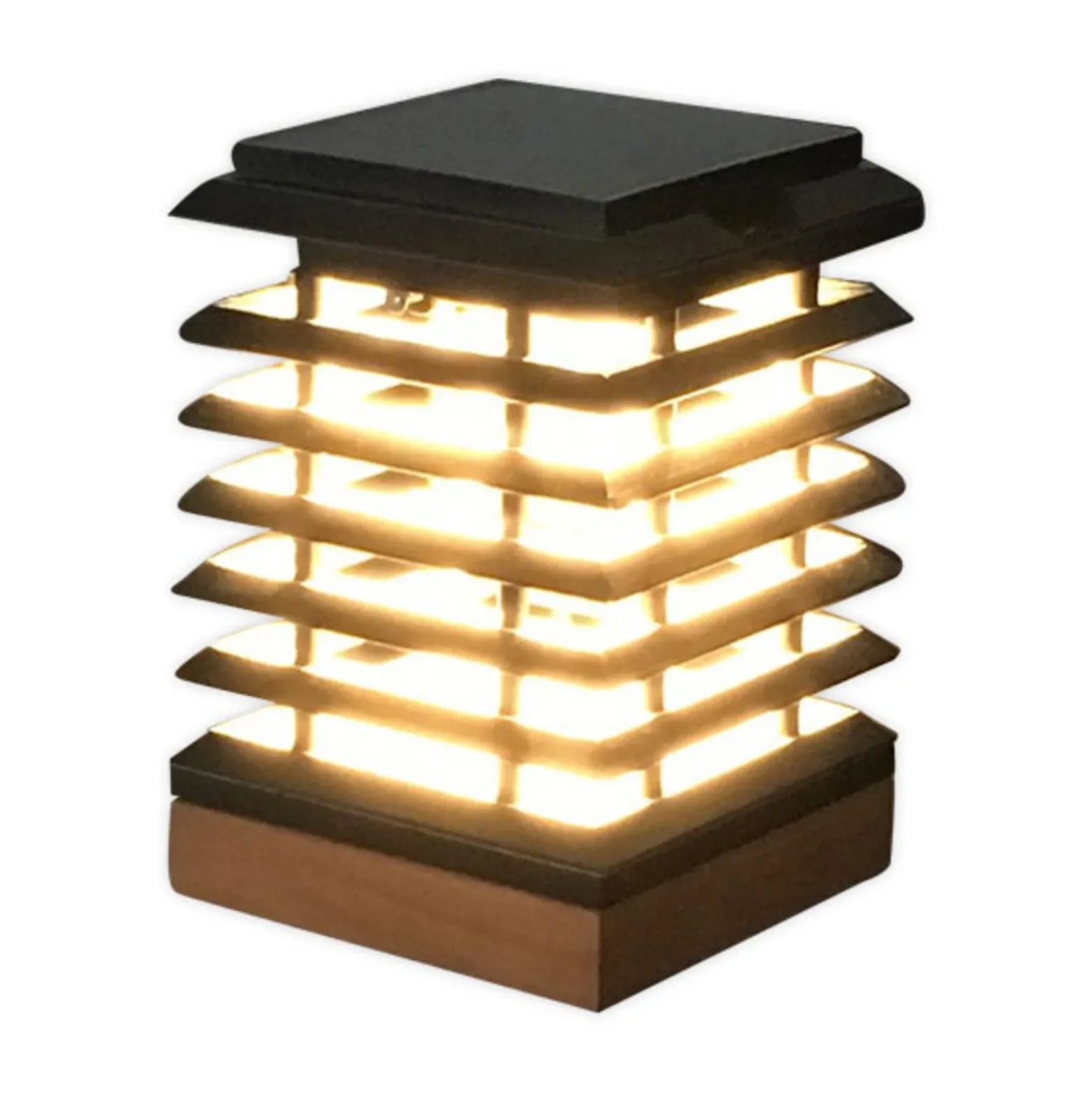Lámpara de mesa solar LED Tekura de madera de teca