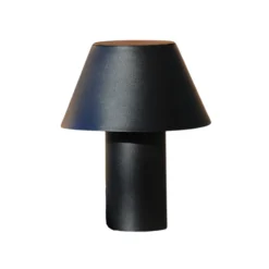 Lámpara de mesa solar LED Vivo, negra, IP44, altura 30 cm, atenuable.