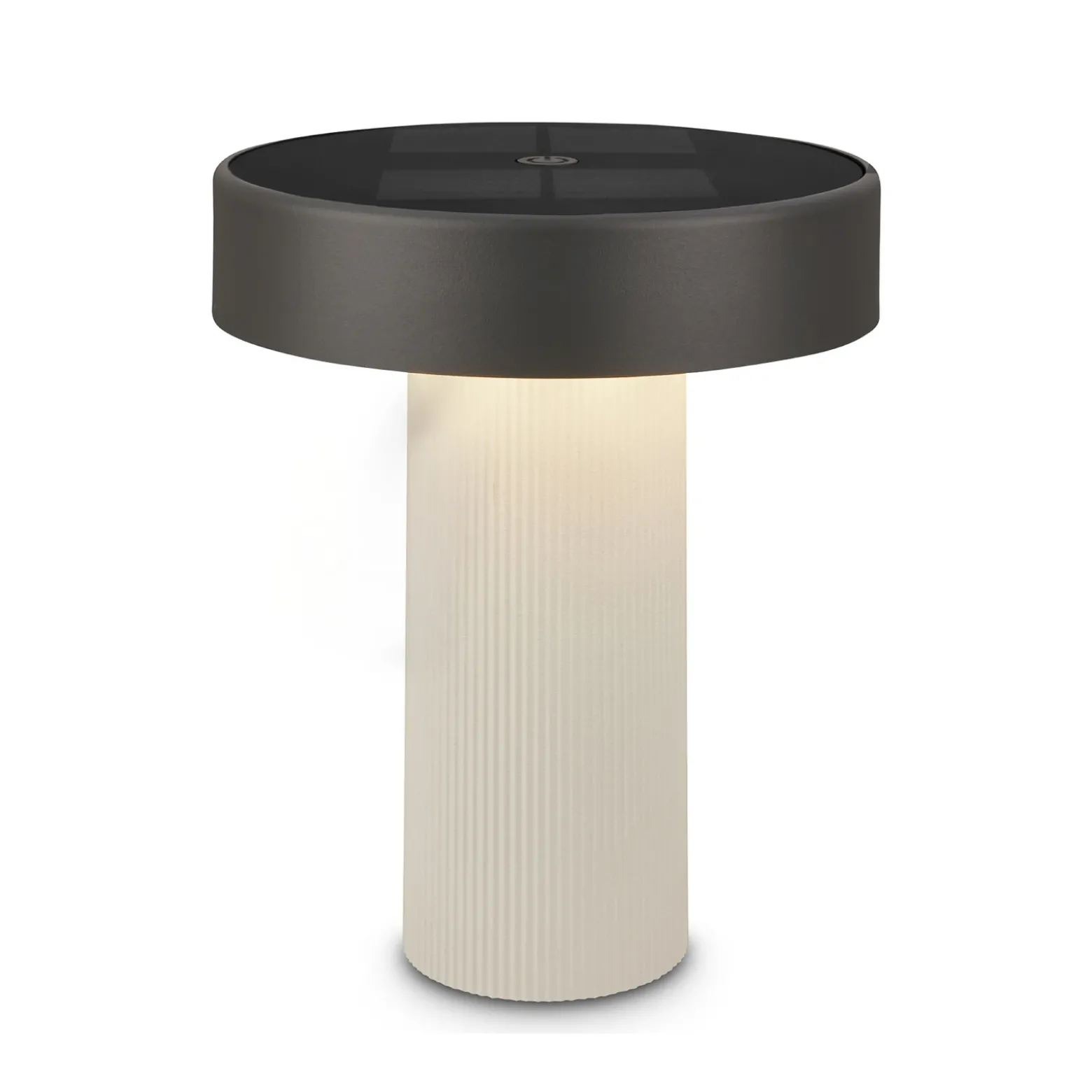 Lámpara de mesa solar recargable LED Poga, blanco antiguo/antracita, IP44