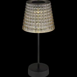 Lámpara de mesa solar 36634-2S en 2 ud negro/humo