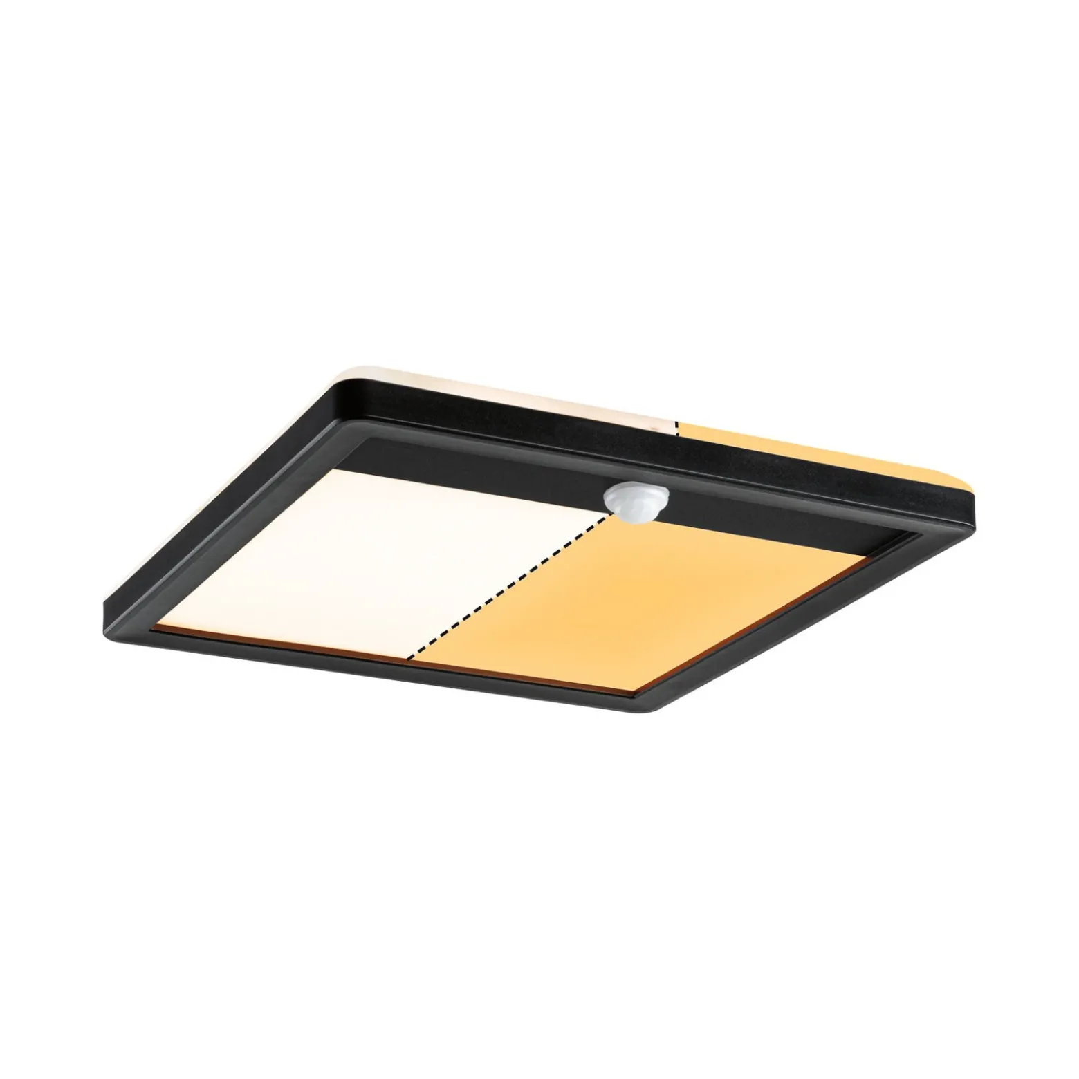Lámpara de pared exterior con sensor Paulmann Lamina, negra, 25 x 25 cm, CCT