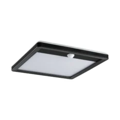 Lámpara de pared exterior con sensor Paulmann Lamina, negra, 25 x 25 cm, CCT
