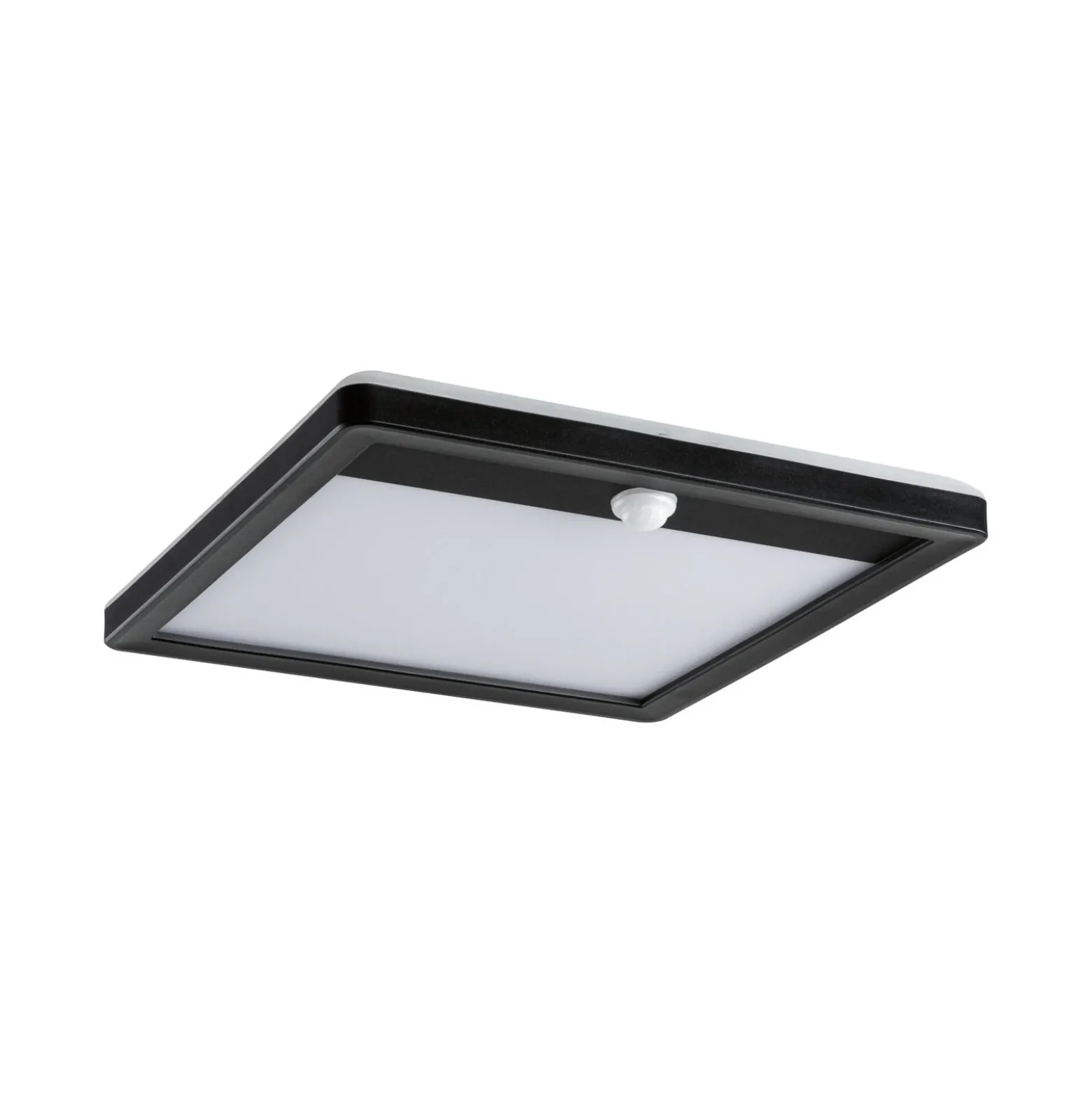 Lámpara de pared exterior con sensor Paulmann Lamina, negra, 25 x 25 cm, CCT