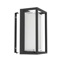 Lámpara de pared exterior con sensor LED EGLO GENOVESE, negra, 24 cm, IP65, CCT