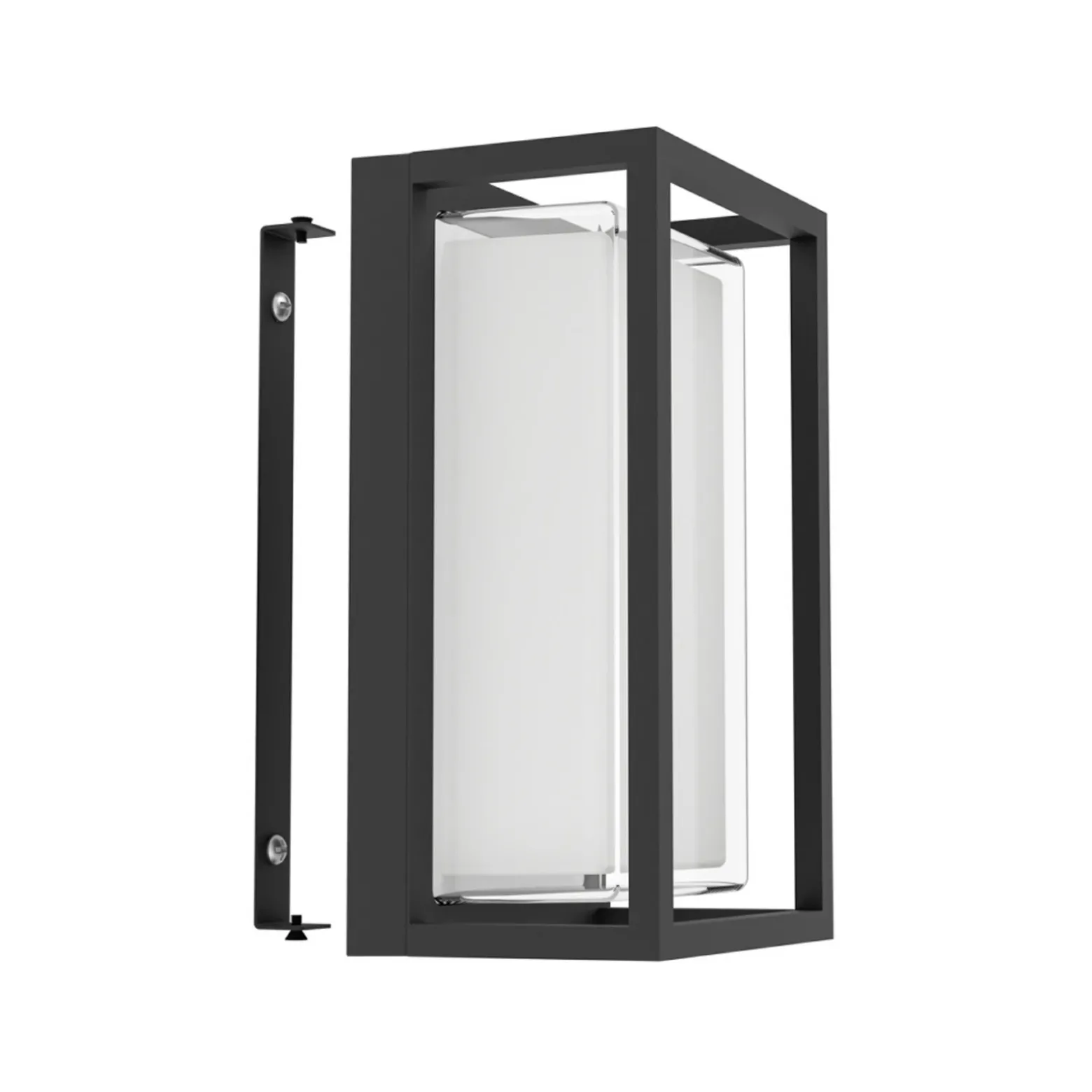 Lámpara de pared exterior con sensor LED EGLO GENOVESE, negra, 24 cm, IP65, CCT