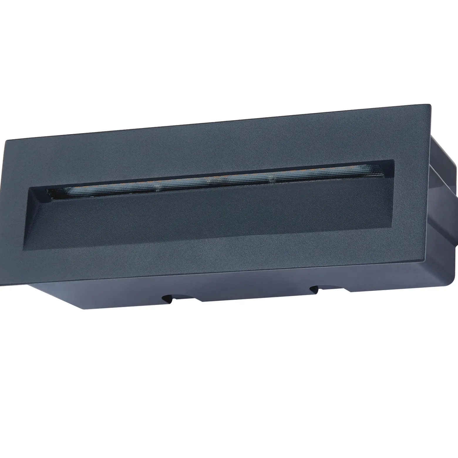 Lámpara de pared LED empotrable Lucande Loya, 23 x 8 cm, gris, IP54