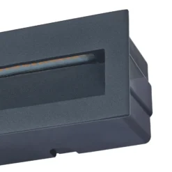 Lámpara de pared LED empotrable Lucande Loya, 23 x 8 cm, gris, IP54