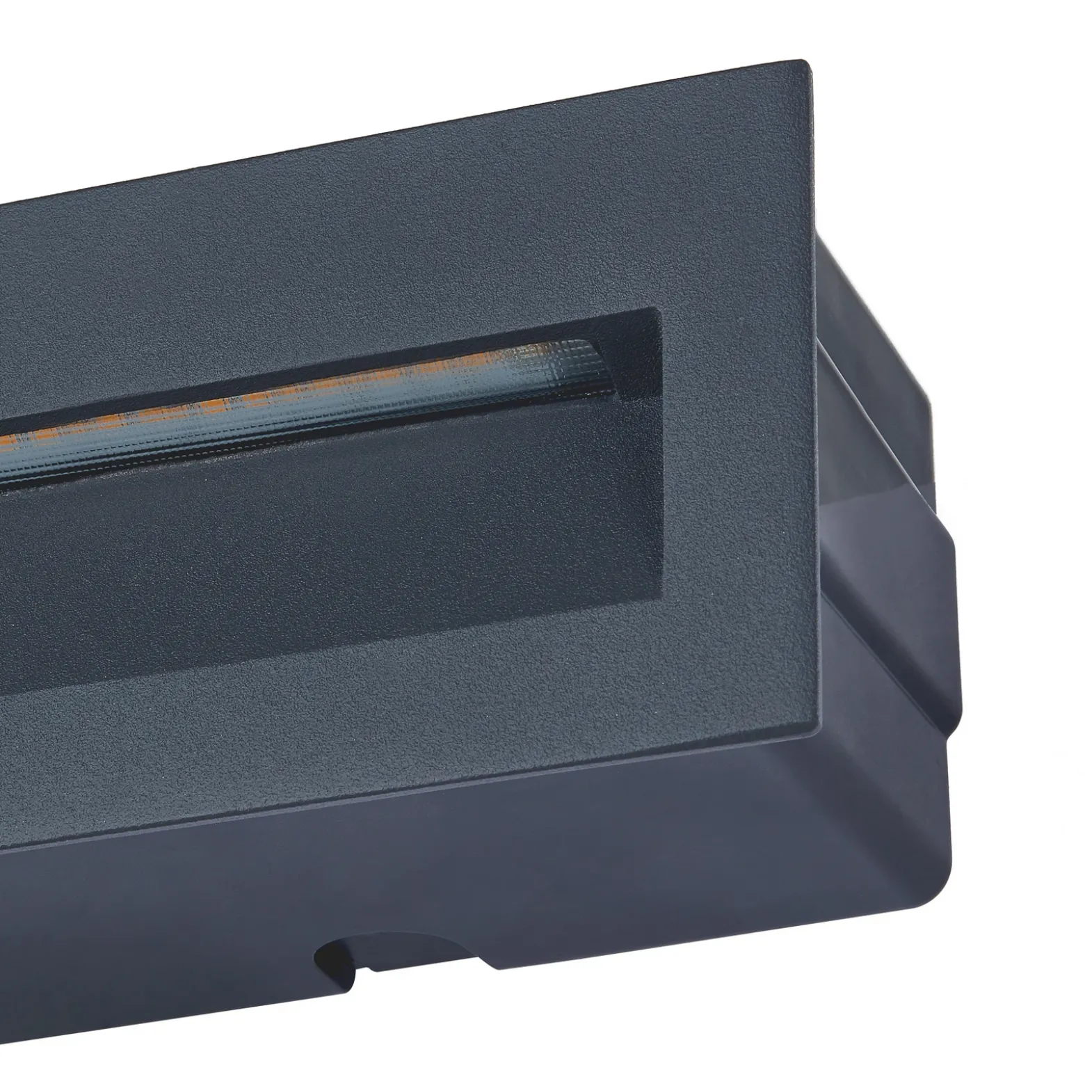 Lámpara de pared LED empotrable Lucande Loya, 23 x 8 cm, gris, IP54